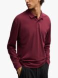 HUGO Cotton Logo Sleeve Polo Shirt, Dark Pink