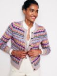 Boden Edie Fair Isle Flowers Wool Blend Cardigan, Multi