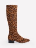 Boden Flat Stretch Leopard Print Knee High Boots, Tan