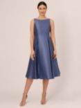 Adrianna Papell Mikado Sleeveless Tea Dress, Blue Frost