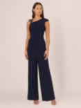 Adrianna Papell Beaded Shoulder Jumpsuit, Midnight