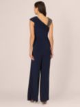 Adrianna Papell Beaded Shoulder Jumpsuit, Midnight