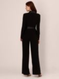 Adrianna Papell Jersey Combo Tuxedo Jumpsuit, Black