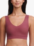 Chantelle Soft Stretch V-Neck Padded Crop Bra, Berry