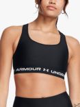 Under Armour Crossback Sports Bra, Black/White