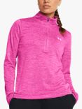 Under Armour Tech 1/2 Zip Training Top, Pink/White