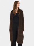 Saint Tropez Gela Longline Wool Blend Cardigan, Dark Oak