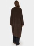 Saint Tropez Gela Longline Wool Blend Cardigan, Dark Oak