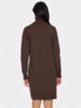 Saint Tropez Mila Roll Neck Jumper Dress, Dark Oak Melange