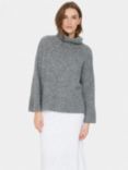 Saint Tropez Gilda Roll Neck Wool Blend Jumper, Mist Grey