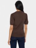 Saint Tropez Mila Short Sleeve Jumper, Dark Oak