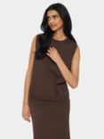 Saint Tropez Mila Sleeveless Knit Top, Dark Oak Melange