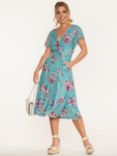 Jolie Moi Kiley Floral Wrap Dress, Turquoise Floral