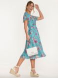 Jolie Moi Kiley Floral Wrap Dress, Turquoise Floral