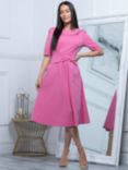 Jolie Moi Maayan Fold Neck Dress, Taffy Pink