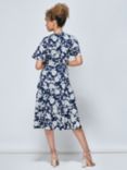 Jolie Moi Wylla Floral Wrap Midi Dress, Navy/White, Navy/White