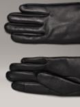 Calvin Klein Metal Logo Leather Gloves, Ck Black