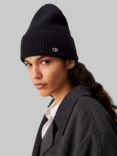 Calvin Klein Metal Logo Wool Cashmere Beanie Hat