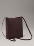 Calvin Klein Logo Leather Crossbody Bag, Raisin