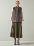 L.K.Bennett Gil Faux Fur Gilet, Grey