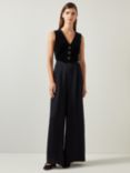 L.K.Bennett Carine Waistcoat Culotte Jumpsuit, Black