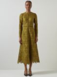 L.K.Bennett Gracie Lace Dress, Olive