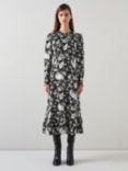 L.K.Bennett Winona Floral Silk Blend Dress, Black/Cream