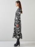 L.K.Bennett Winona Floral Silk Blend Dress, Black/Cream