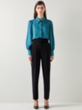 L.K.Bennett Sonya Crepe Shirt, Teal