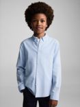 Mango Kids' Oxford Cotton Shirt, Light Pastel Blue