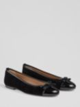 L.K.Bennett Kara Bow Velvet Ballerina Flats, Black