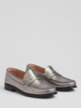 L.K.Bennett Solo Leather Casual Loafers, Met-pewter