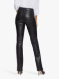 NYDJ Faux Leather Marilyn Straight Trousers, Black