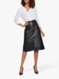 NYDJ Faux Leather A-Line Skirt, Black