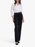 NYDJ Velveteen Straight Leg Trousers, Black