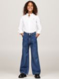 Tommy Hilfiger Kids' Mabel Pleats Loose Fit Jeans, Darkusedlyocell