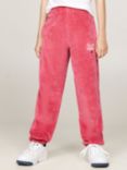 Tommy Hilfiger Kids' Script Velour Joggers, Heritage Pink