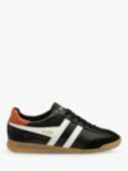 Gola Classics Torpedo Leather Trainers, Black/White/Moody Orange