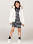 Tommy Hilfiger Kids' Faux Fur Hooded Puffer Jacket, Ancient White