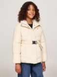 Tommy Hilfiger Kids' Teddy Collar Puffer Jacket, Country Ivory