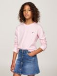 Tommy Hilfiger Kids' Long Sleeve Cotton Tee, Pack of 2, Light Pink/White