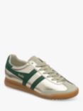 Gola Torpedo Leather Glimmer Trainers, Gold/Evergreen