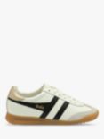 Gola Torpedo Leather Trainers, Off White/Black/Gold