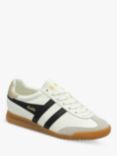 Gola Torpedo Leather Trainers, Off White/Black/Gold