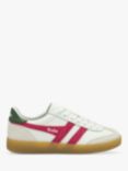 Gola Viper Leather Trainers, White/Fuchsia/Evergreen