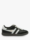 Gola Cyclone Leather Trainers, Black/White/Dark Gum