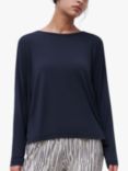 Femilet Yara Soft Feel Long Sleeve Pyjama Top, Dark Blue