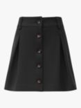 James Lakeland Pintuck Button Mini Skirt, Black