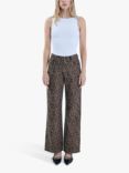 James Lakeland Leopard Print Straight Trousers, Brown