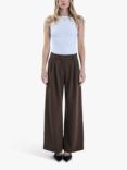 James Lakeland Pintuck Wide Leg Trousers, Brown